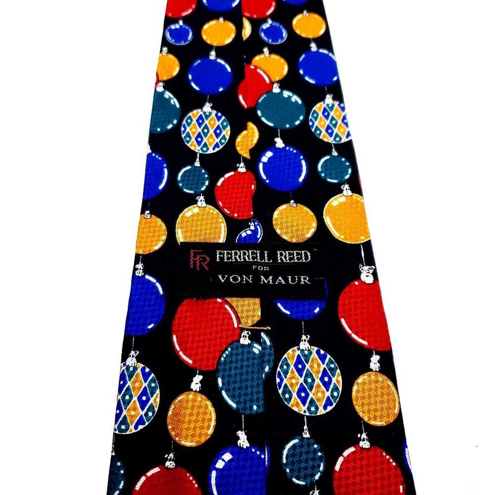 Vintage Ferrell Reed Silk Tie Christmas Multi-Col… - image 4