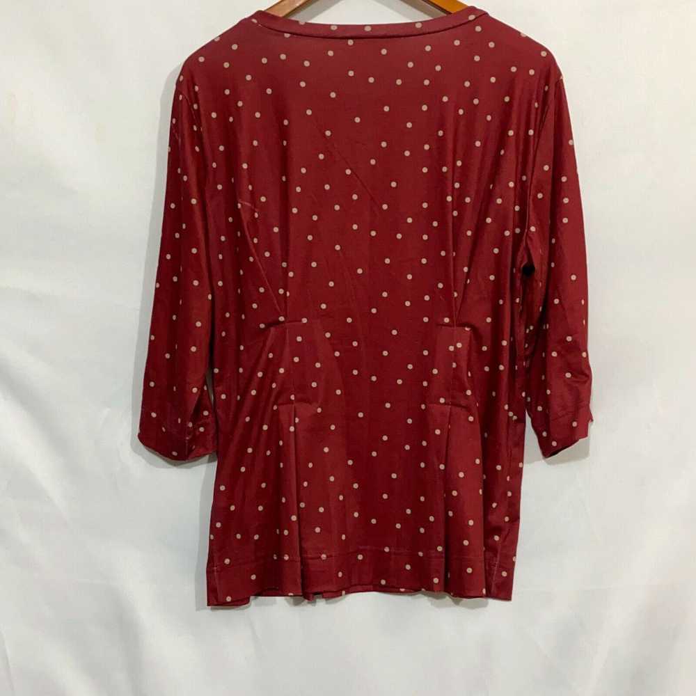 Vintage Suzanne Betro Womens Burgundy Polka Dot Q… - image 2