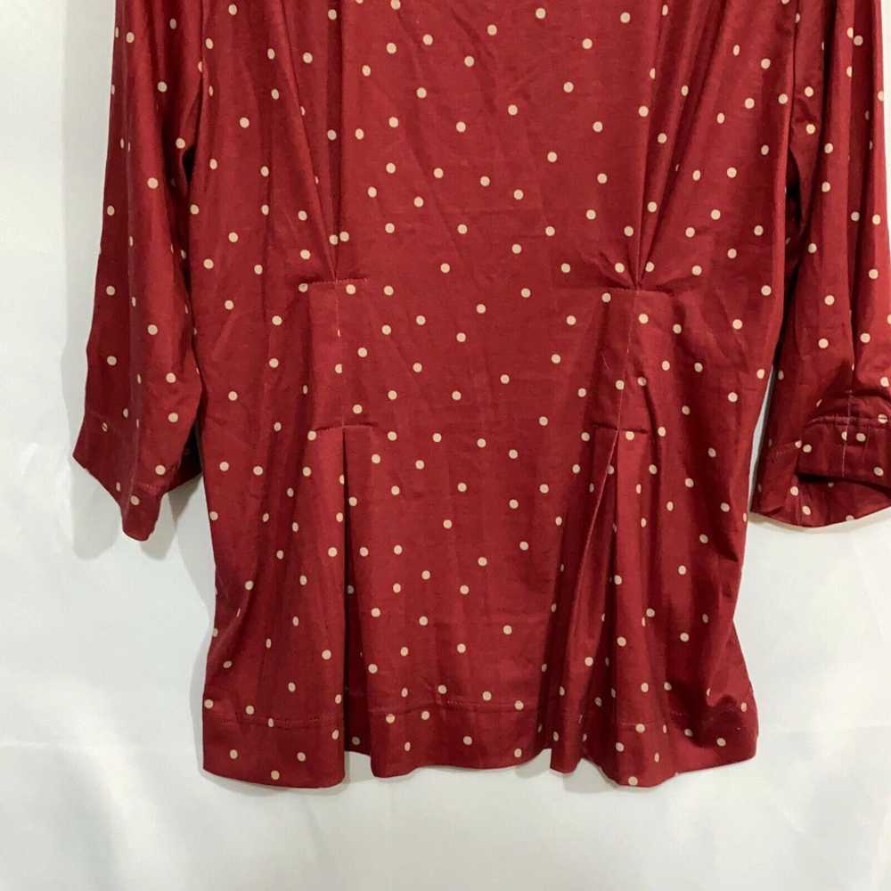 Vintage Suzanne Betro Womens Burgundy Polka Dot Q… - image 3