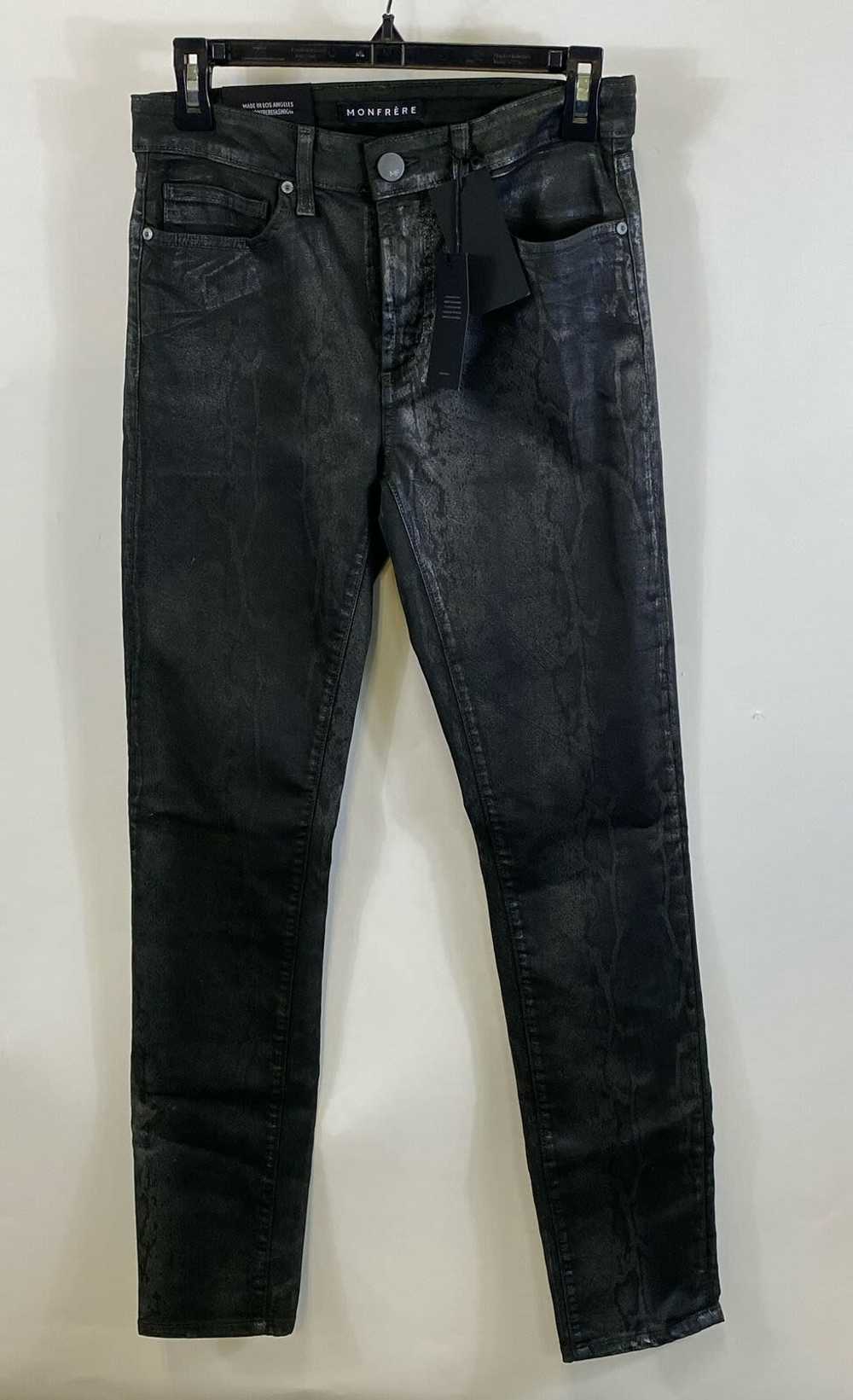 NWT Monfrere Womens Black Snakeskin Dark Wash Den… - image 1