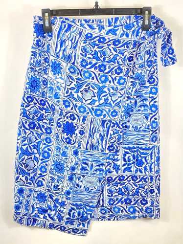 NWT Ann Taylor Womens Blue White Floral Lace Up Kn