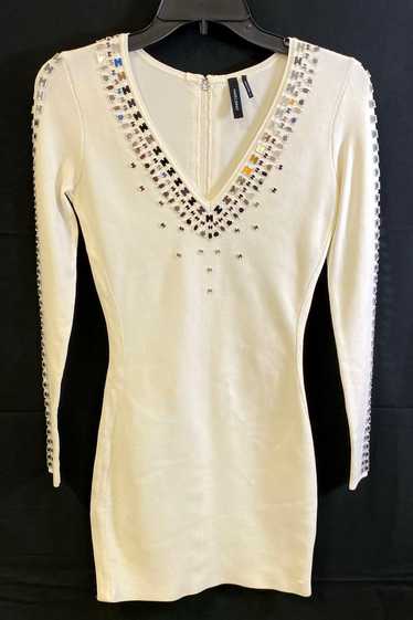 Marciano Womens White Sparkle Mirrored Long Sleeve