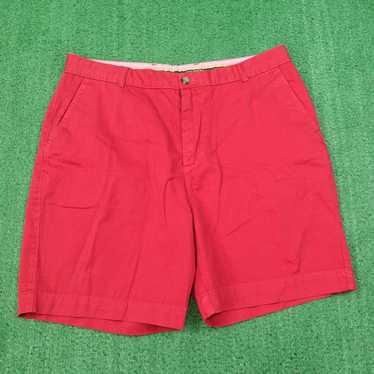 Tailorbyrd TAILORBYRD RED FLAT FRONT CHINO SHORTS 