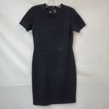 Nina Leonard Petite Black Short Sleeves Midi Dres… - image 1