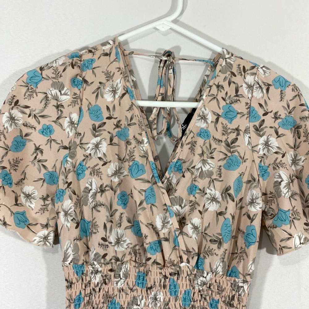 Vintage Racheal Womens Beige Floral V Neck Empire… - image 3