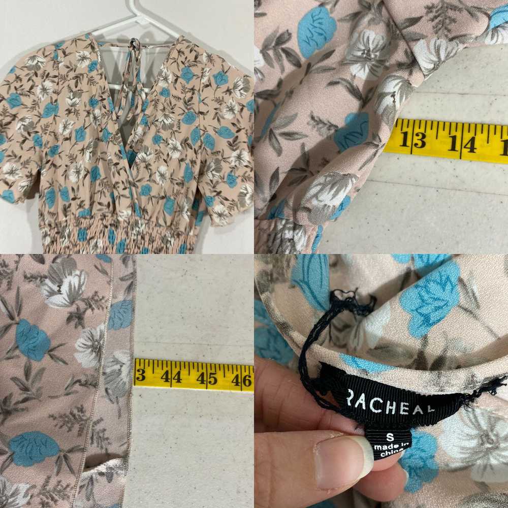 Vintage Racheal Womens Beige Floral V Neck Empire… - image 4