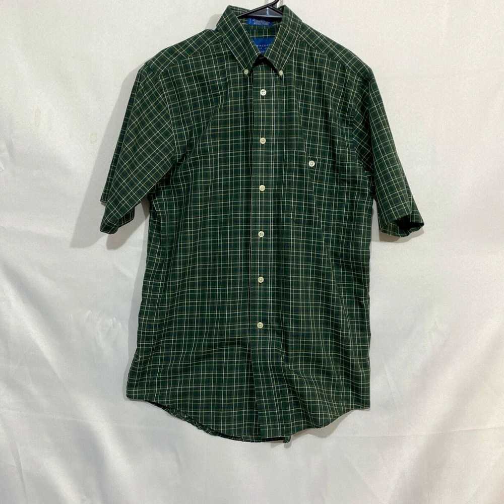 Vintage Town Craft Mens Green Plaid Wrinkle Free … - image 1