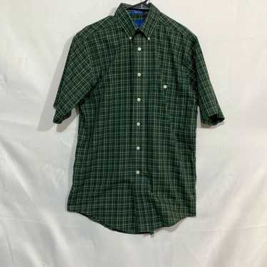 Vintage Town Craft Mens Green Plaid Wrinkle Free … - image 1