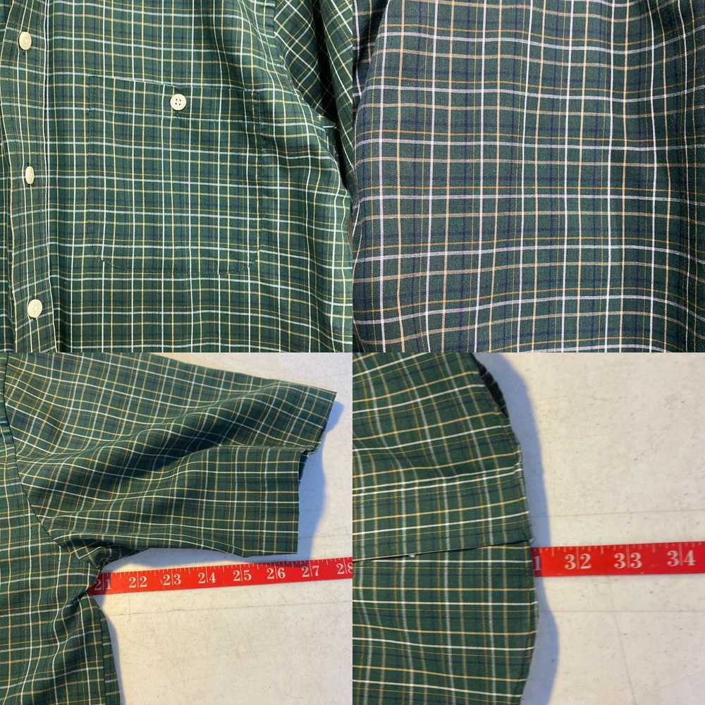 Vintage Town Craft Mens Green Plaid Wrinkle Free … - image 4