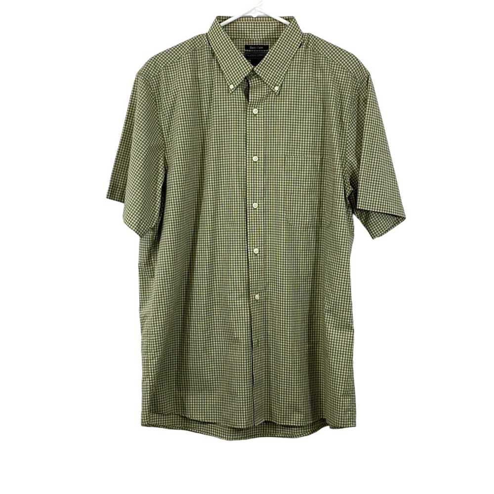 Vintage Saddlebred Mens Green Plaid Short Sleeve … - image 1