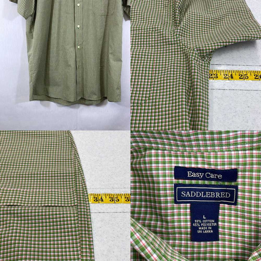 Vintage Saddlebred Mens Green Plaid Short Sleeve … - image 4