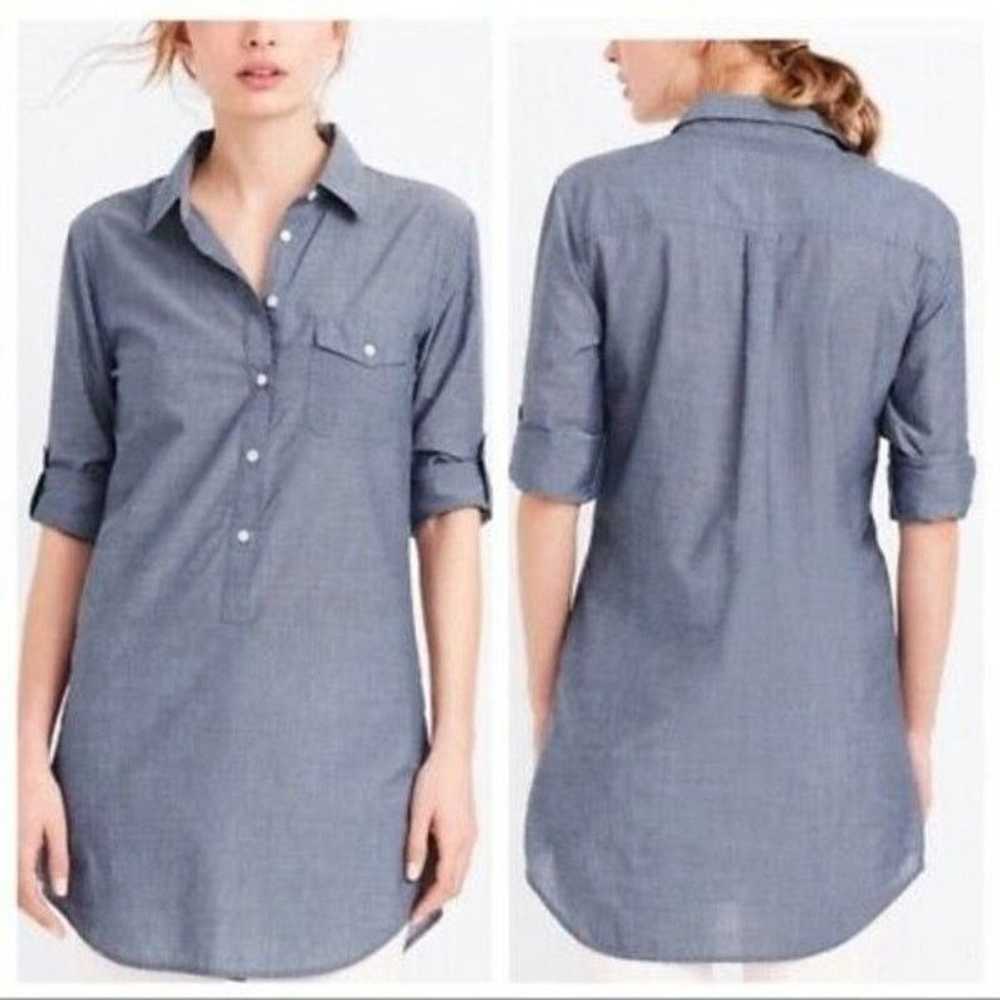 J.Crew J. Crew Chambray Popover Tunic Shirt M Lon… - image 12