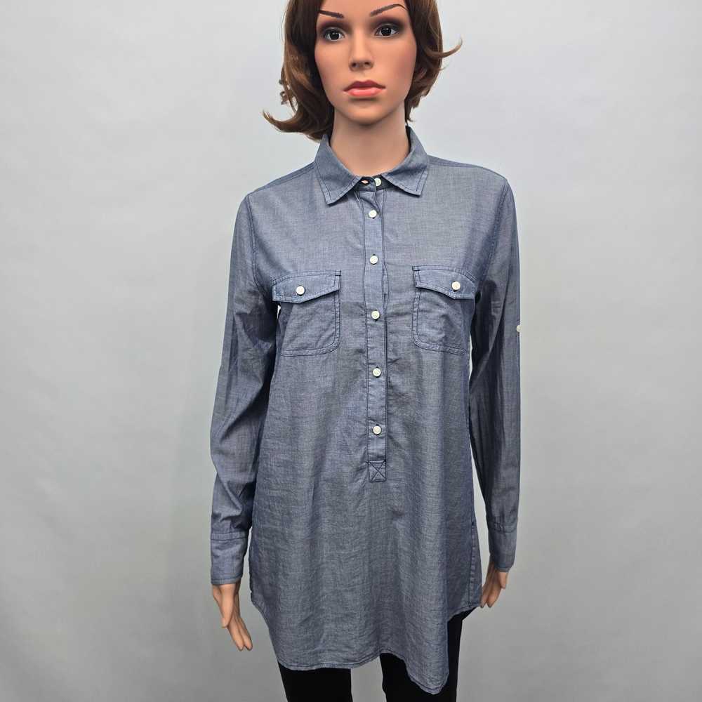 J.Crew J. Crew Chambray Popover Tunic Shirt M Lon… - image 1