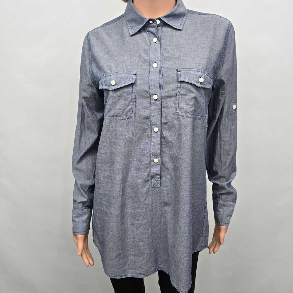 J.Crew J. Crew Chambray Popover Tunic Shirt M Lon… - image 2