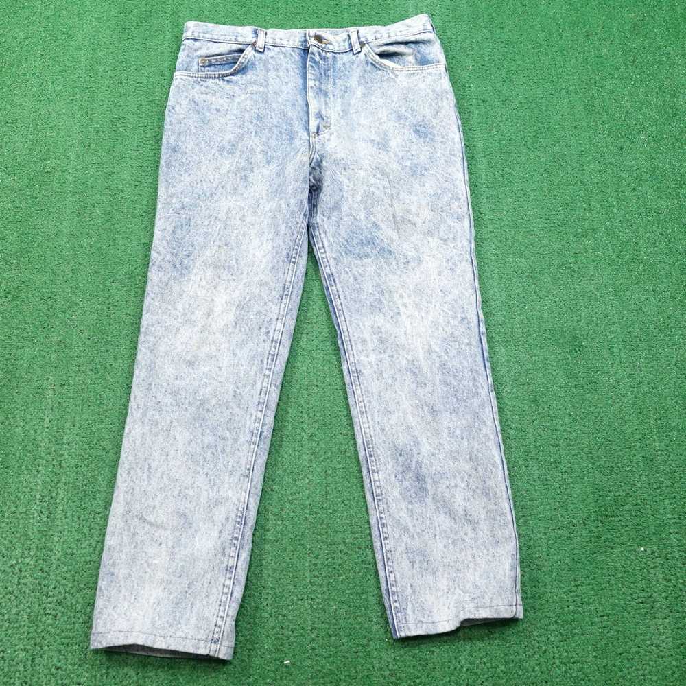 Lee VINTAGE LEE ACID WASH USA MADE DENIM BLUE JEA… - image 3