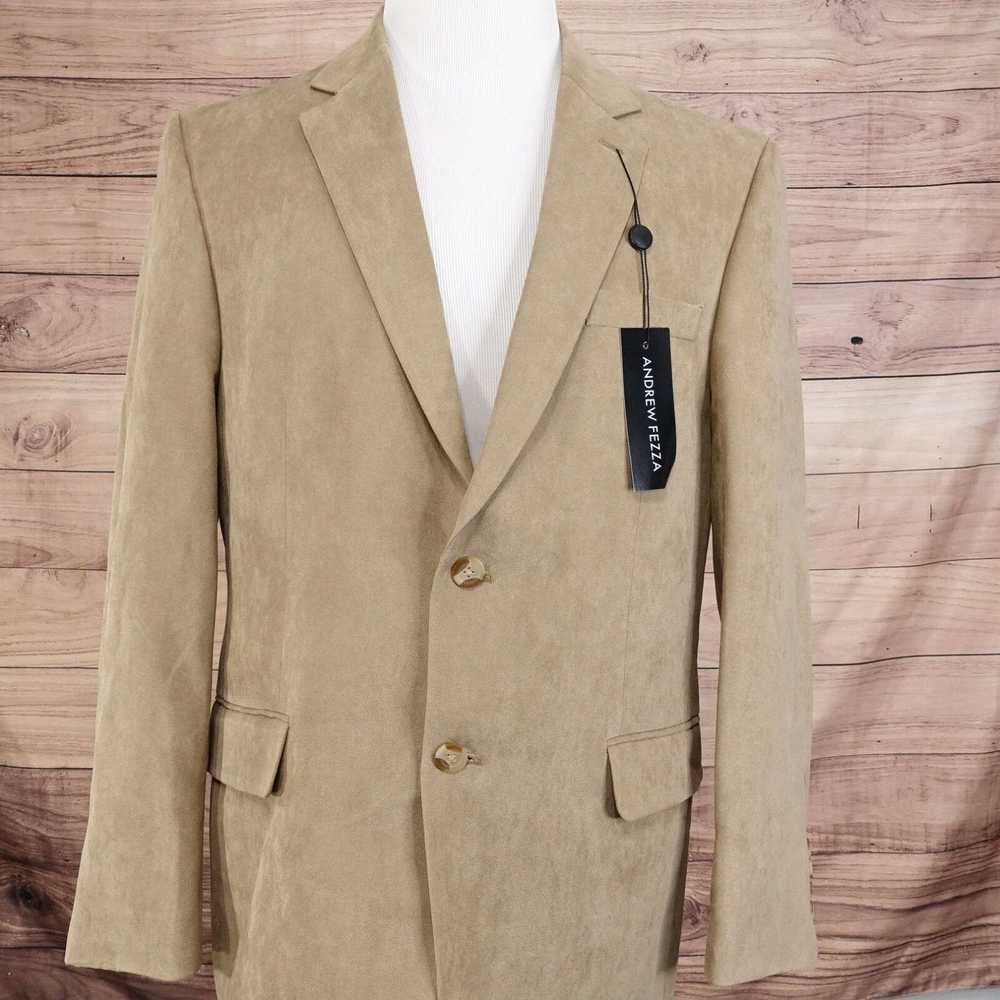 Vintage NWT ANDREW FEZZA TAN BEIGE POLYESTER BLAZ… - image 3