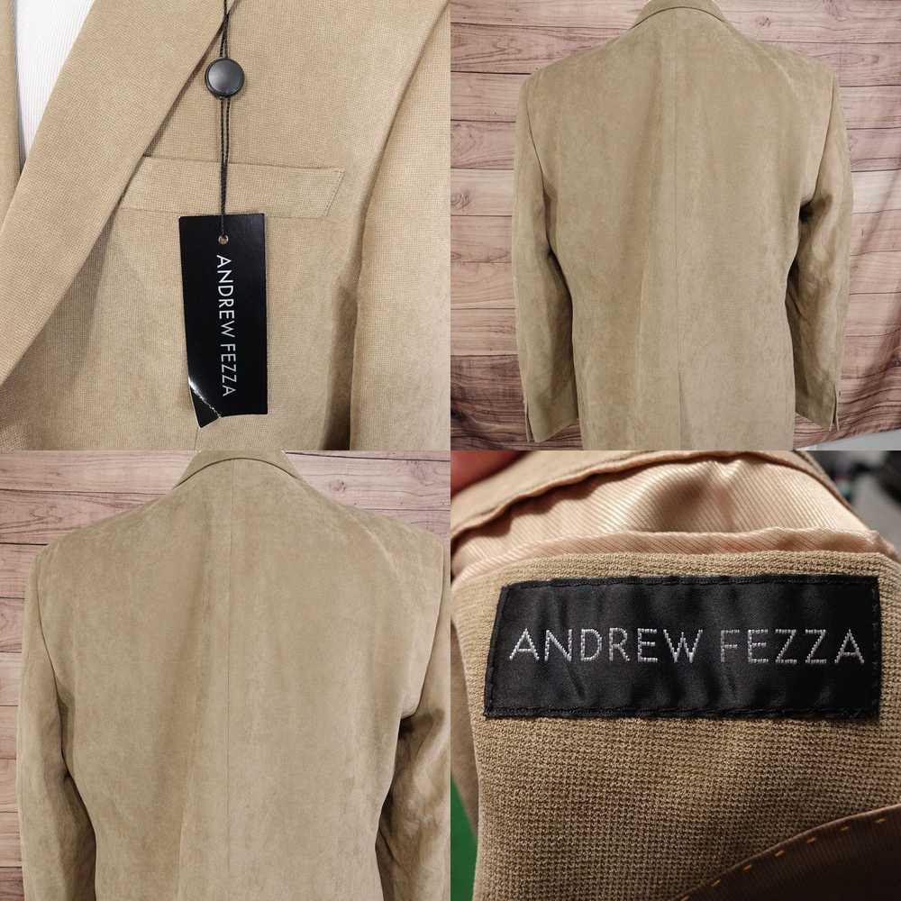 Vintage NWT ANDREW FEZZA TAN BEIGE POLYESTER BLAZ… - image 4