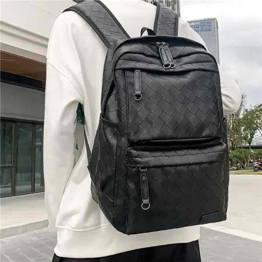 Backpack × Bag × Streetwear Black retro faux leat… - image 1