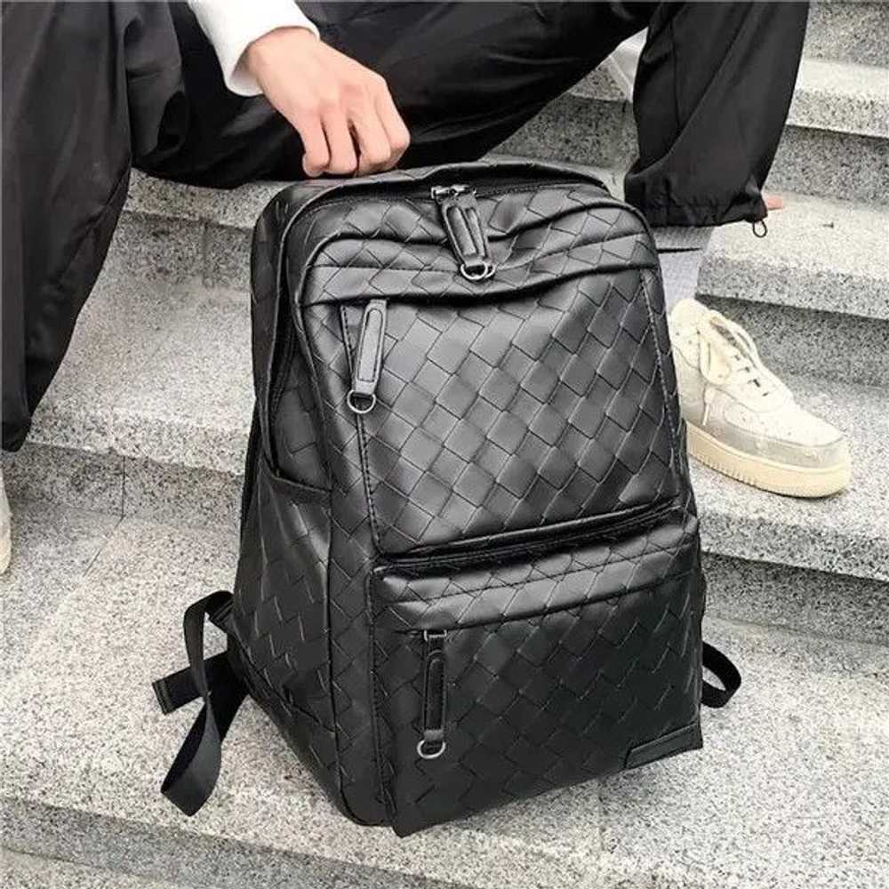 Backpack × Bag × Streetwear Black retro faux leat… - image 2