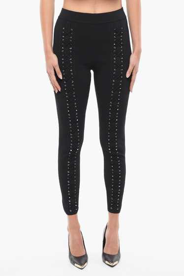 Philipp Plein og1mm0824 Lace-Up Leggings in Black