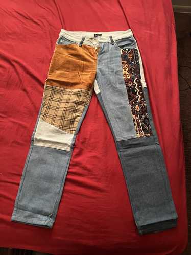 Custom Straight Leg Rigid Patchwork Jeans