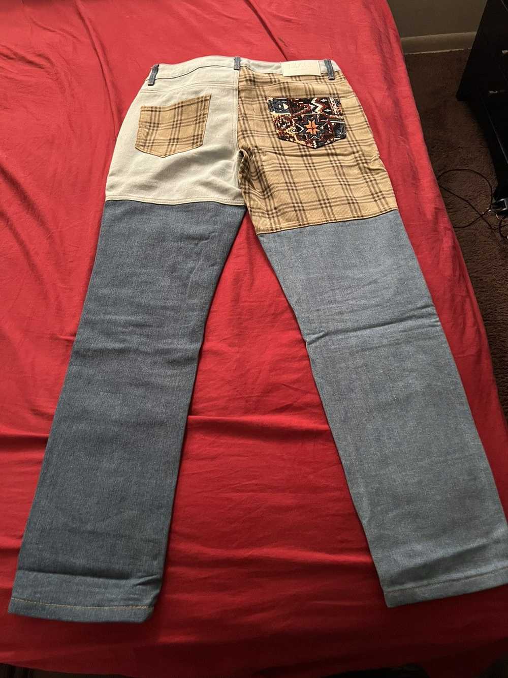 Custom Straight Leg Rigid Patchwork Jeans - image 4