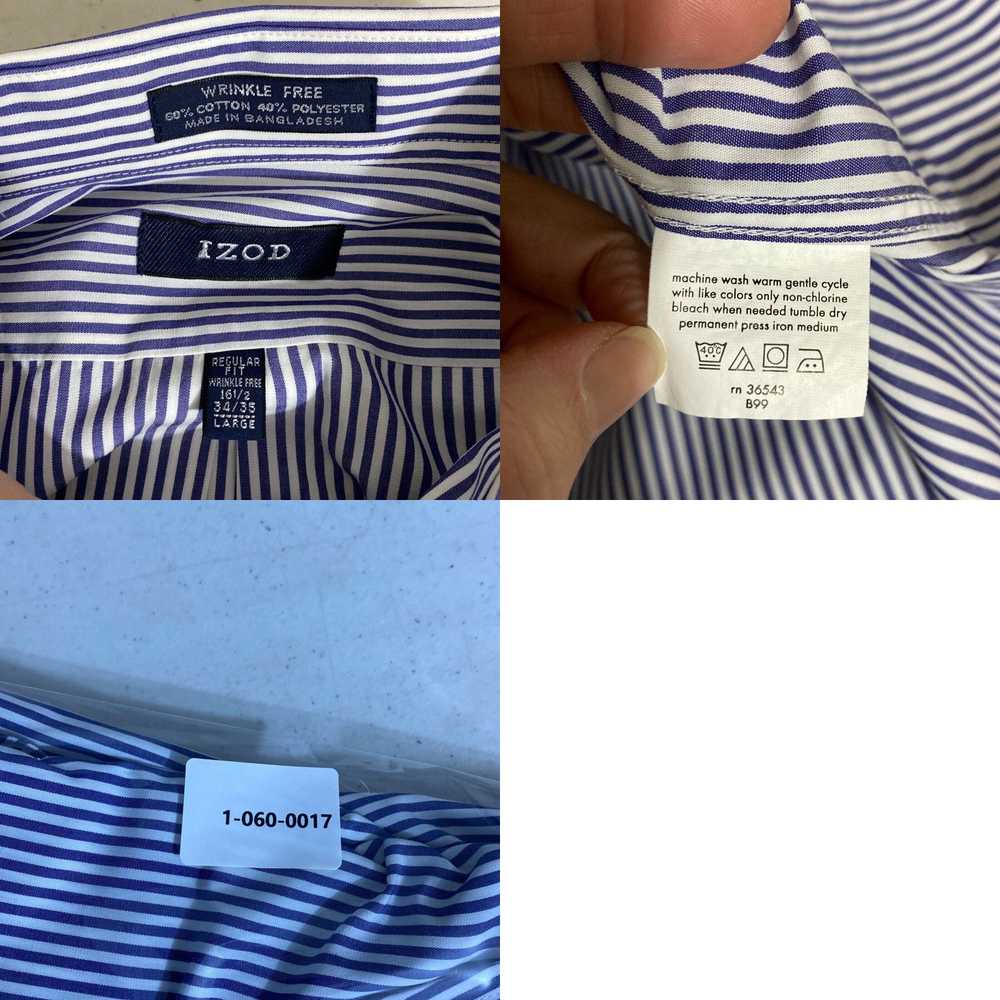 Izod Izod Mens Blue Striped Regular Fit Wrinkle F… - image 8