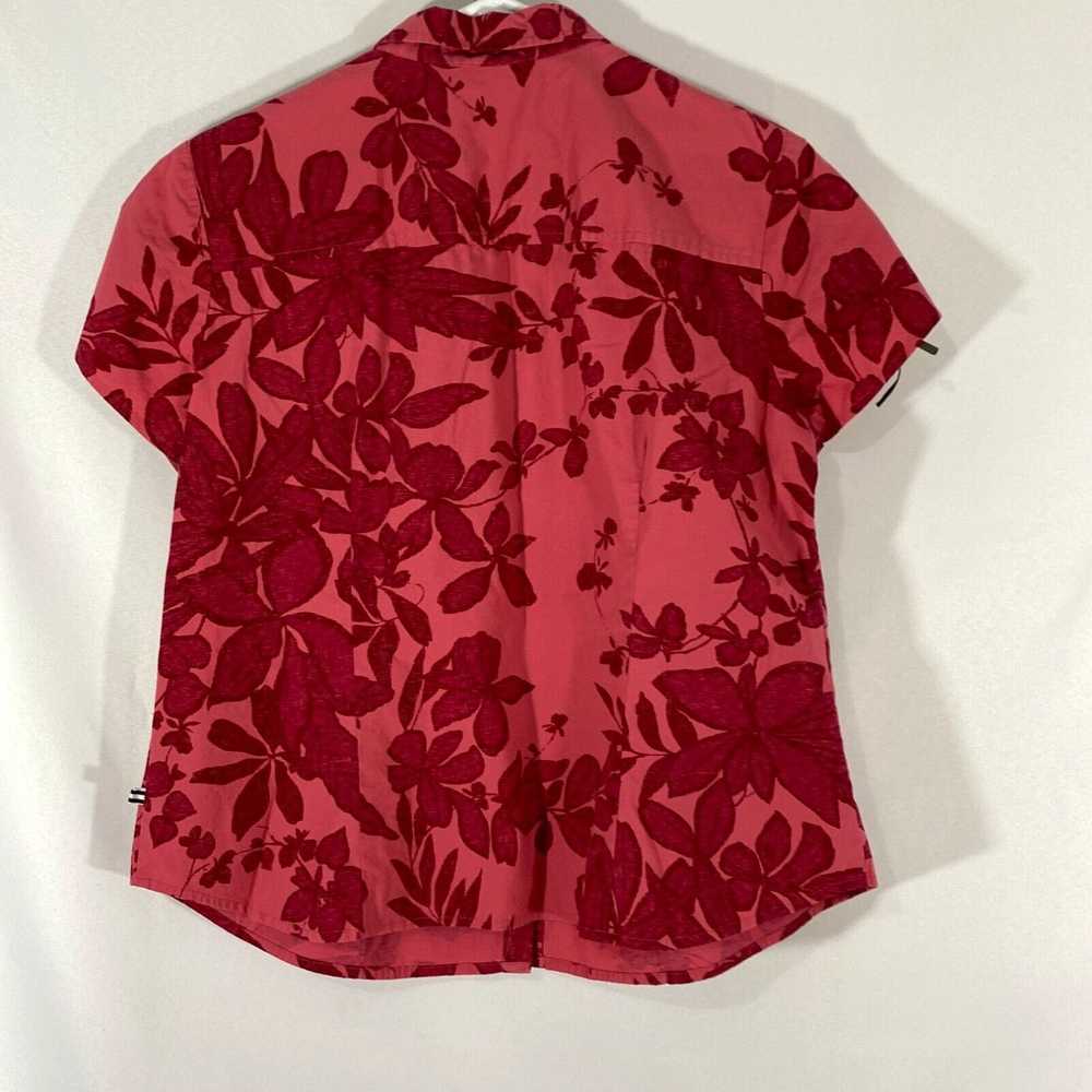 Izod Izod Womens Red Floral Short Sleeve Spread C… - image 2