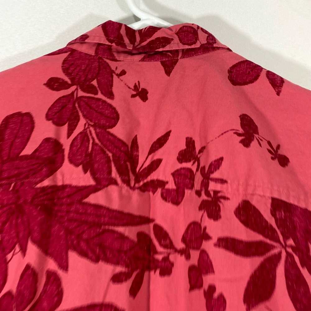 Izod Izod Womens Red Floral Short Sleeve Spread C… - image 4