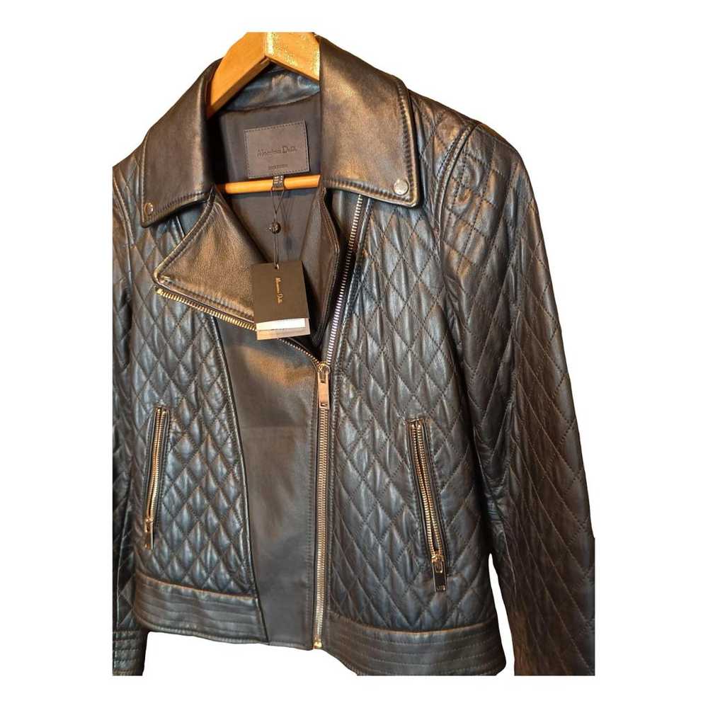 Massimo Dutti Leather biker jacket - image 1