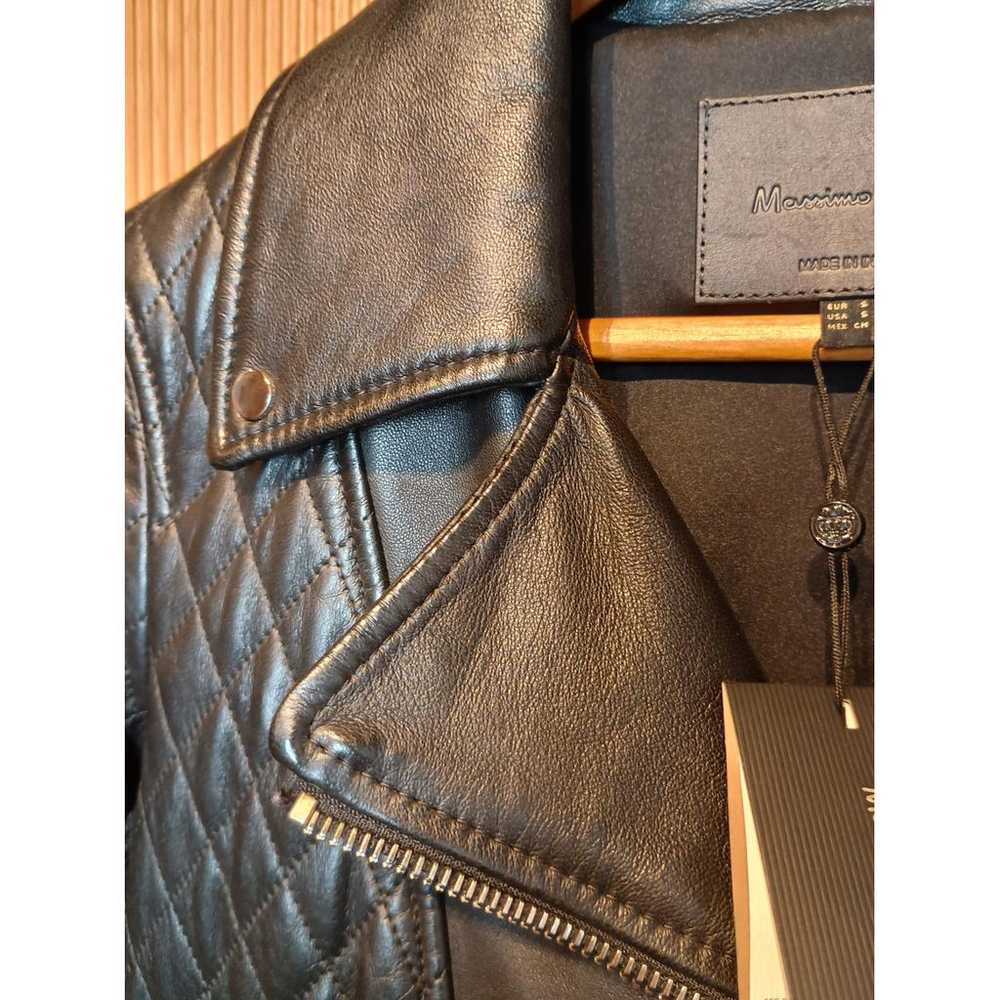 Massimo Dutti Leather biker jacket - image 2