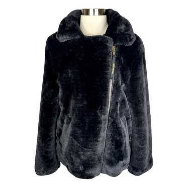 JUICY newest COUTURE BLACK & GREY FAUX FUR SWING JACKET COAT S