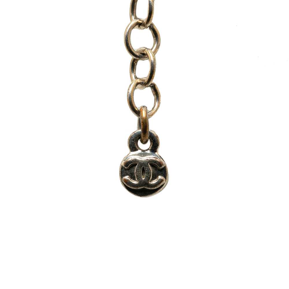 Silver Chanel Palladium Plated CC Crystal Pendant… - image 5