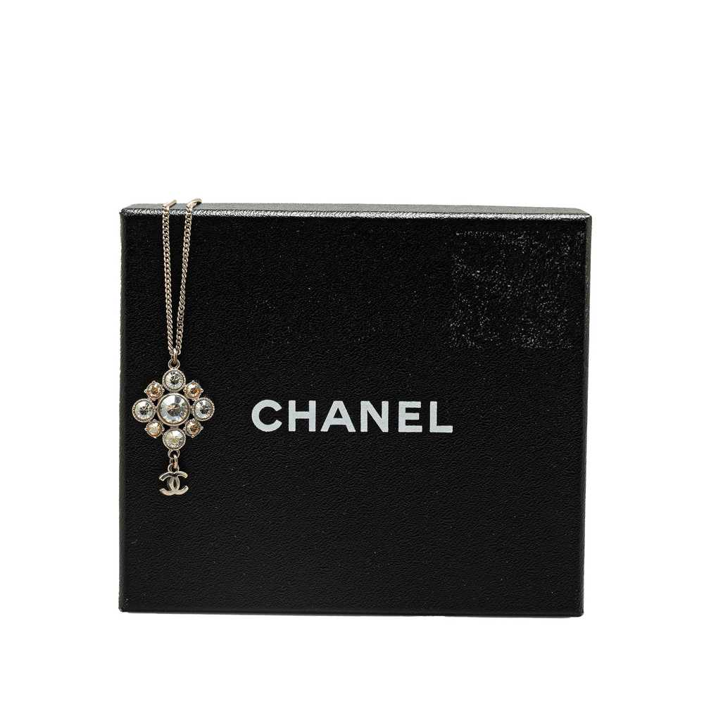 Silver Chanel Palladium Plated CC Crystal Pendant… - image 7