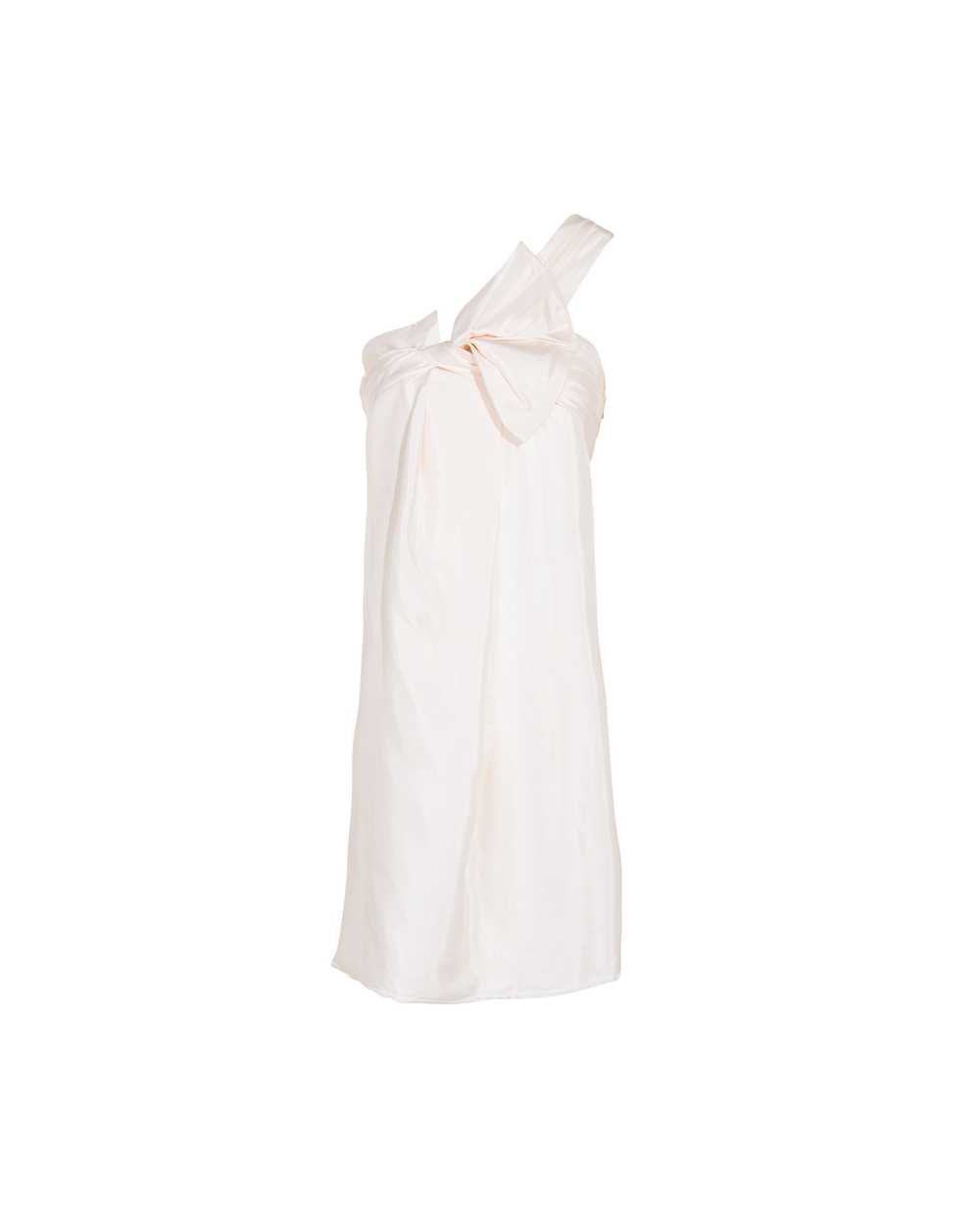 c. 2007 Ivory Asymmetrical Pleated Mini Dress - image 1