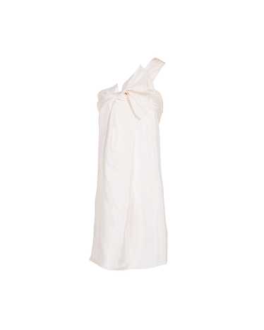 c. 2007 Ivory Asymmetrical Pleated Mini Dress - image 1