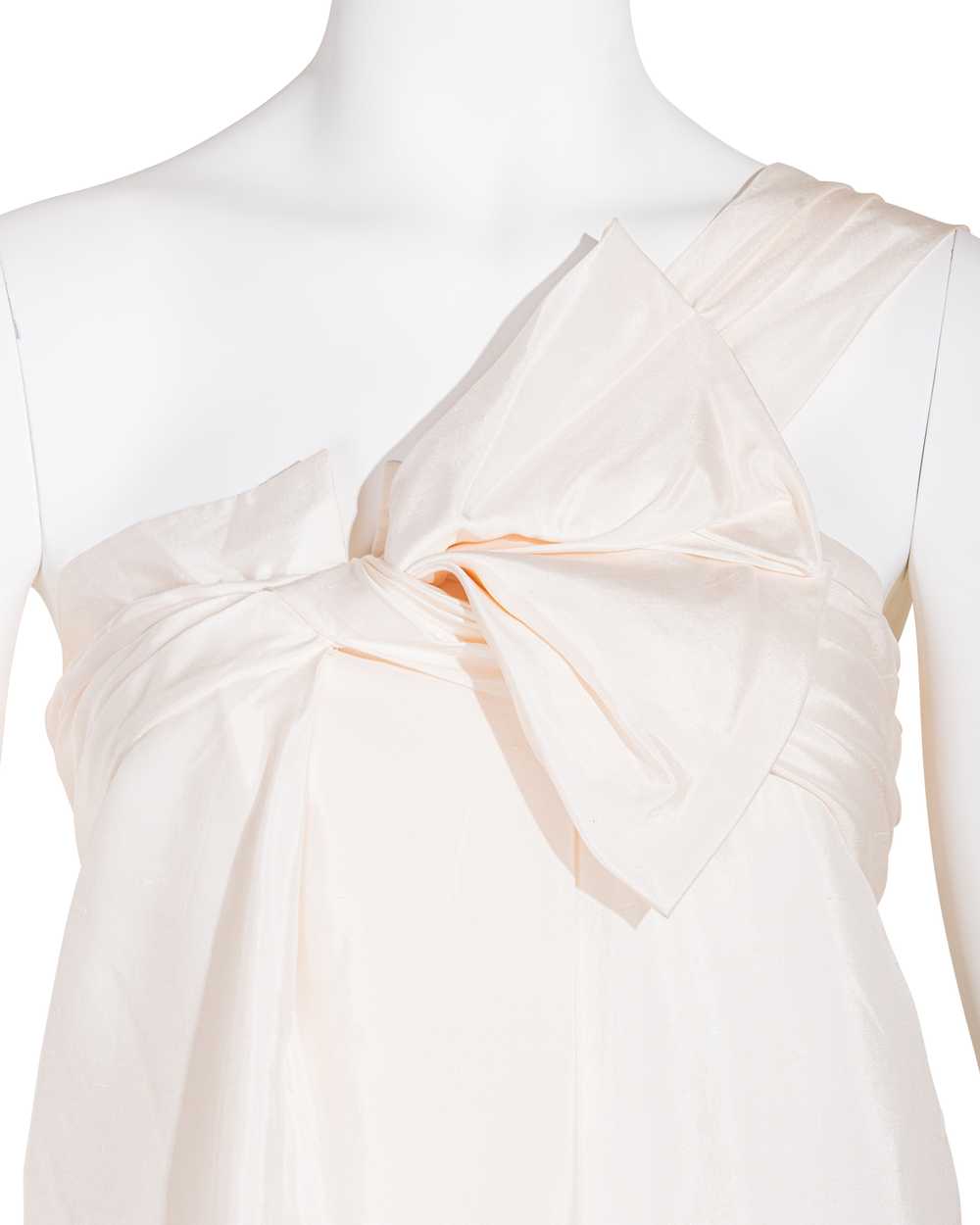 c. 2007 Ivory Asymmetrical Pleated Mini Dress - image 7