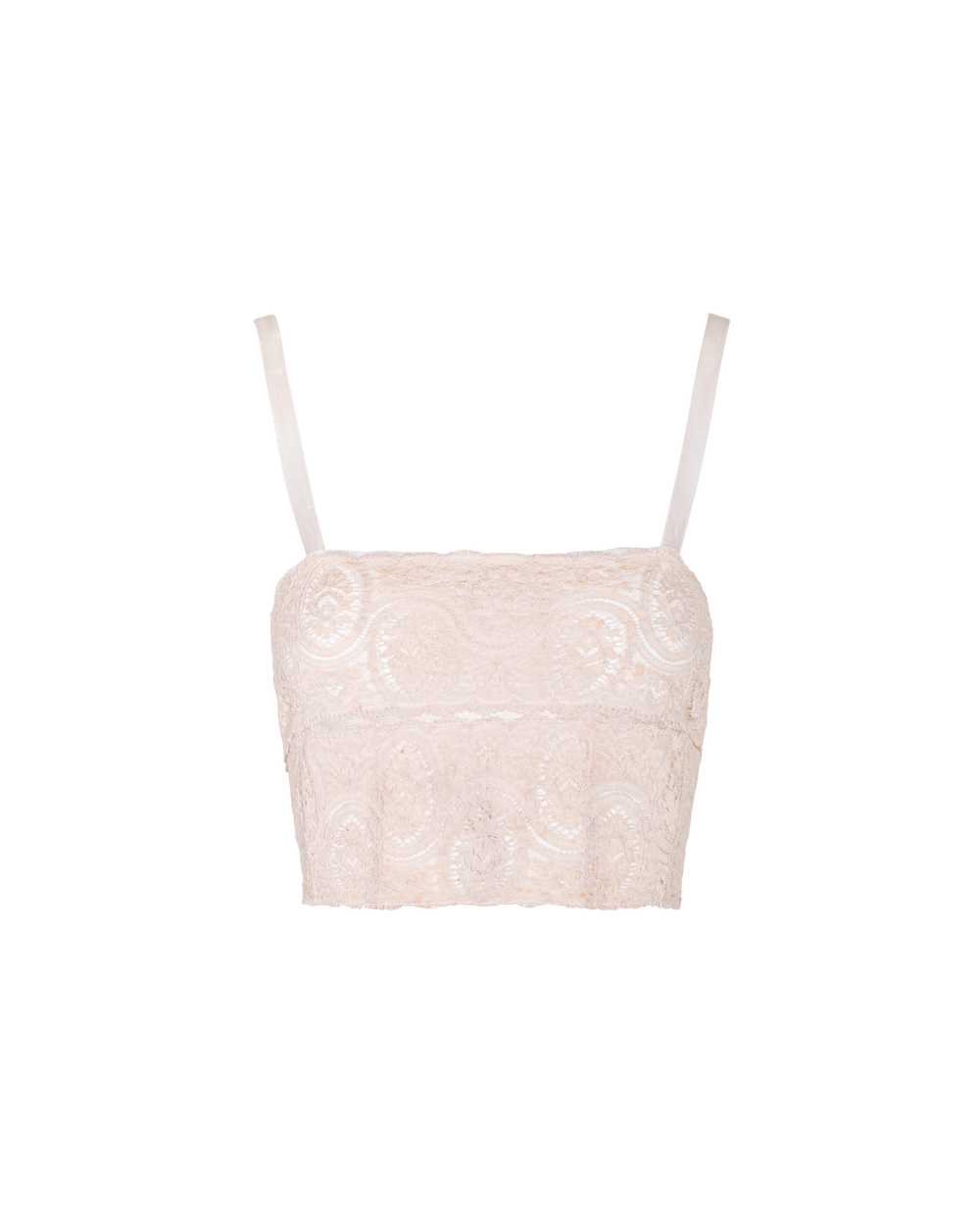 1910's Ecru Antique Lace Crop Bra Top - image 1