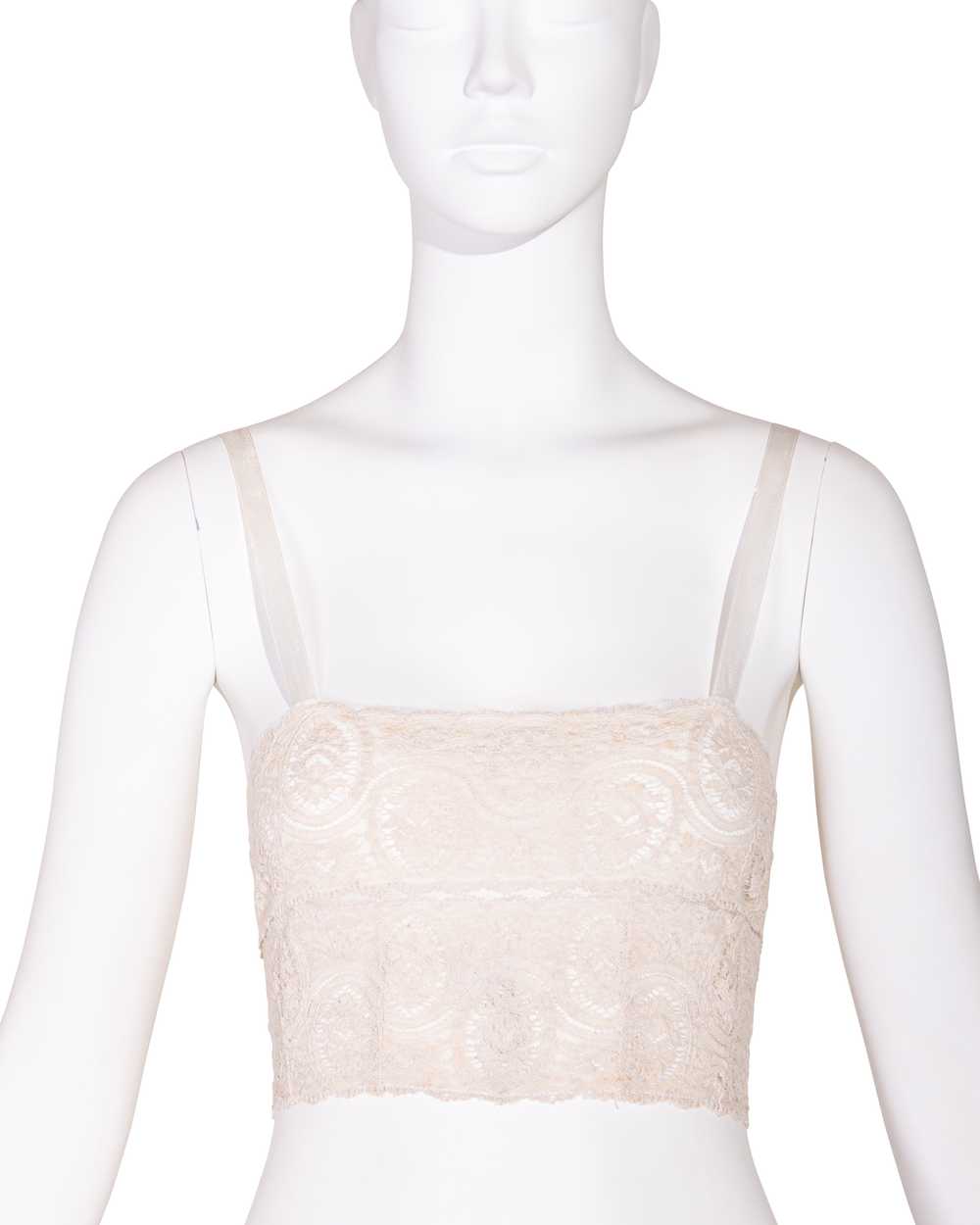 1910's Ecru Antique Lace Crop Bra Top - image 2