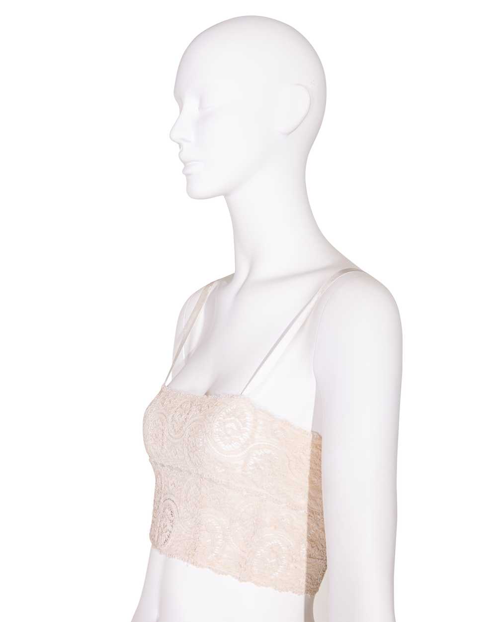 1910's Ecru Antique Lace Crop Bra Top - image 3