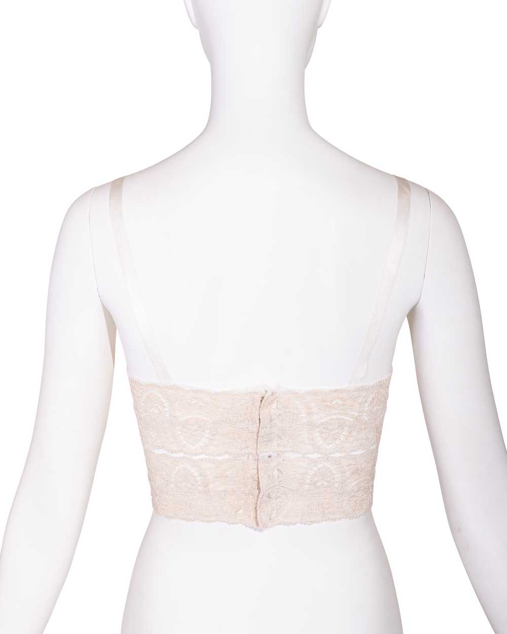 1910's Ecru Antique Lace Crop Bra Top - image 4