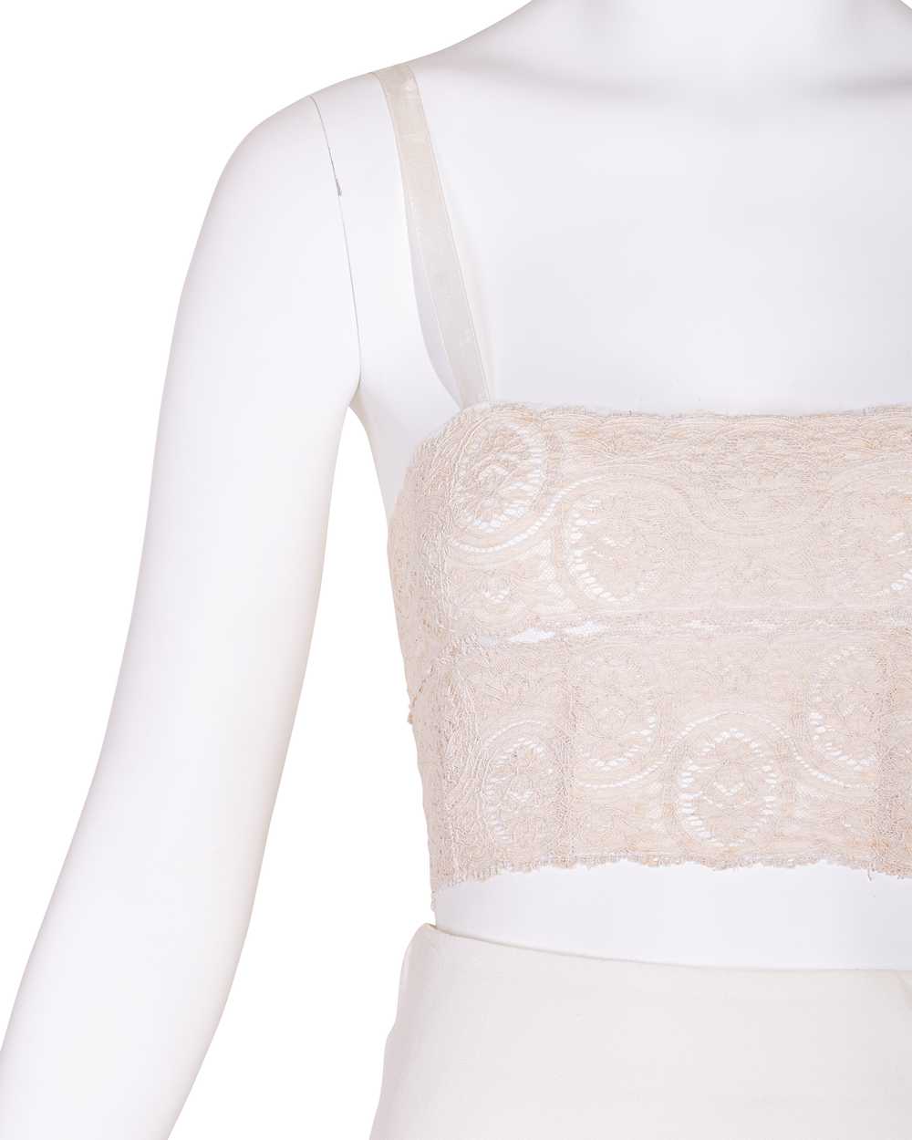 1910's Ecru Antique Lace Crop Bra Top - image 9