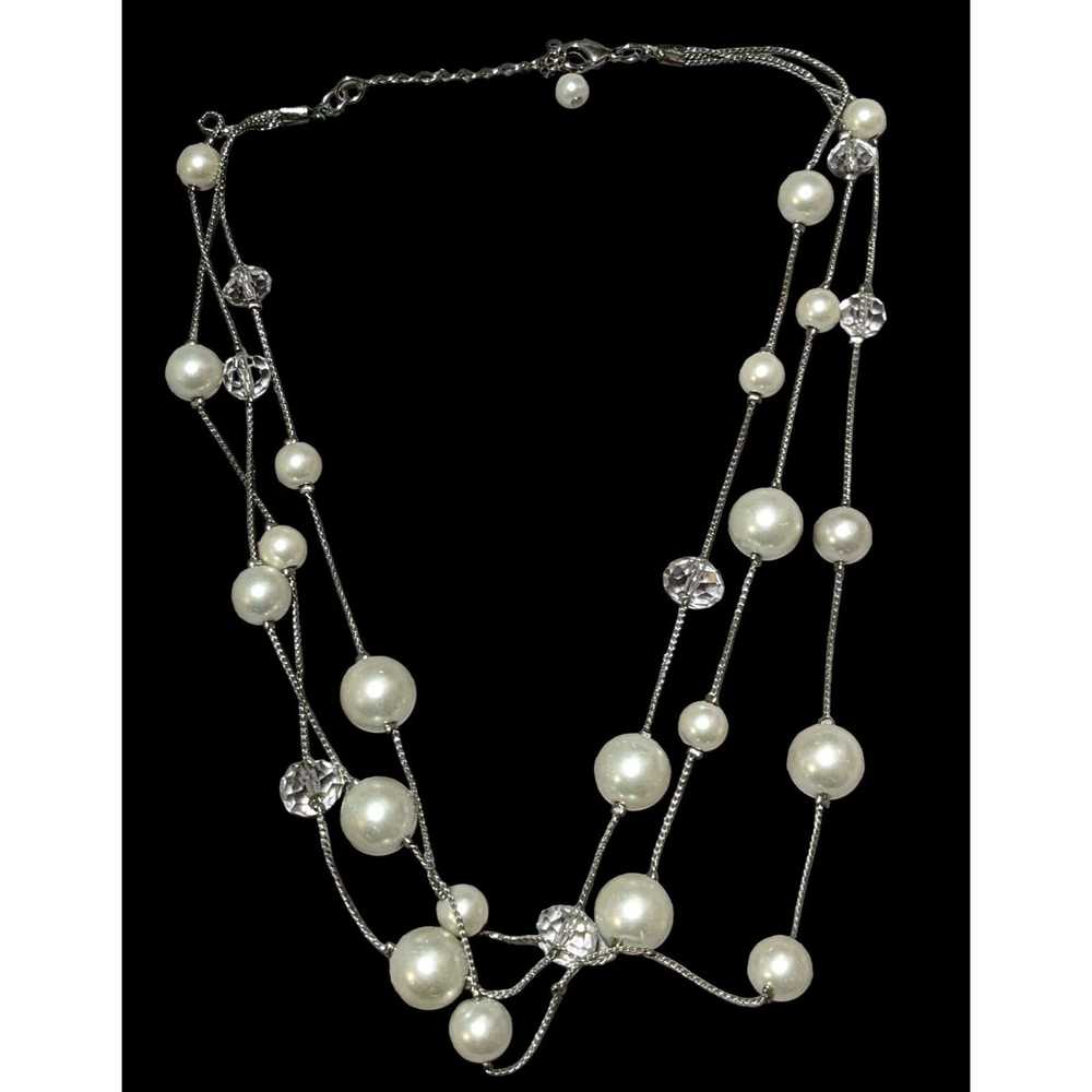 Other Silver Faux Pearl Multilayer Beaded Floatin… - image 1