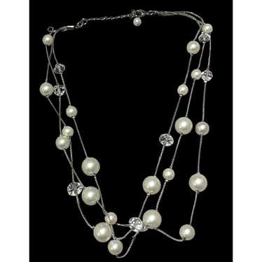 Other Silver Faux Pearl Multilayer Beaded Floatin… - image 1