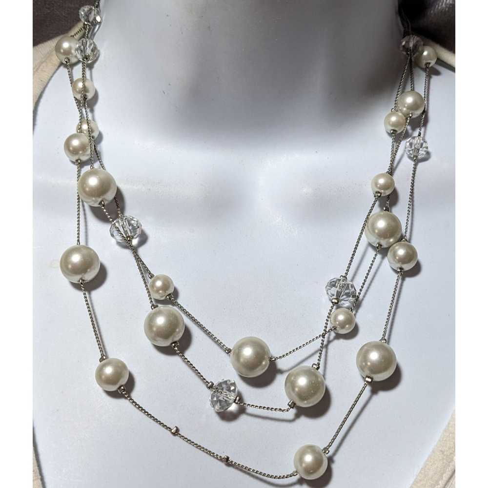 Other Silver Faux Pearl Multilayer Beaded Floatin… - image 4