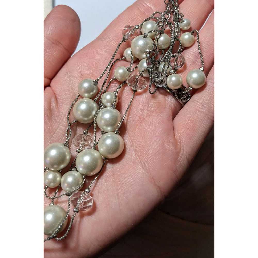 Other Silver Faux Pearl Multilayer Beaded Floatin… - image 6