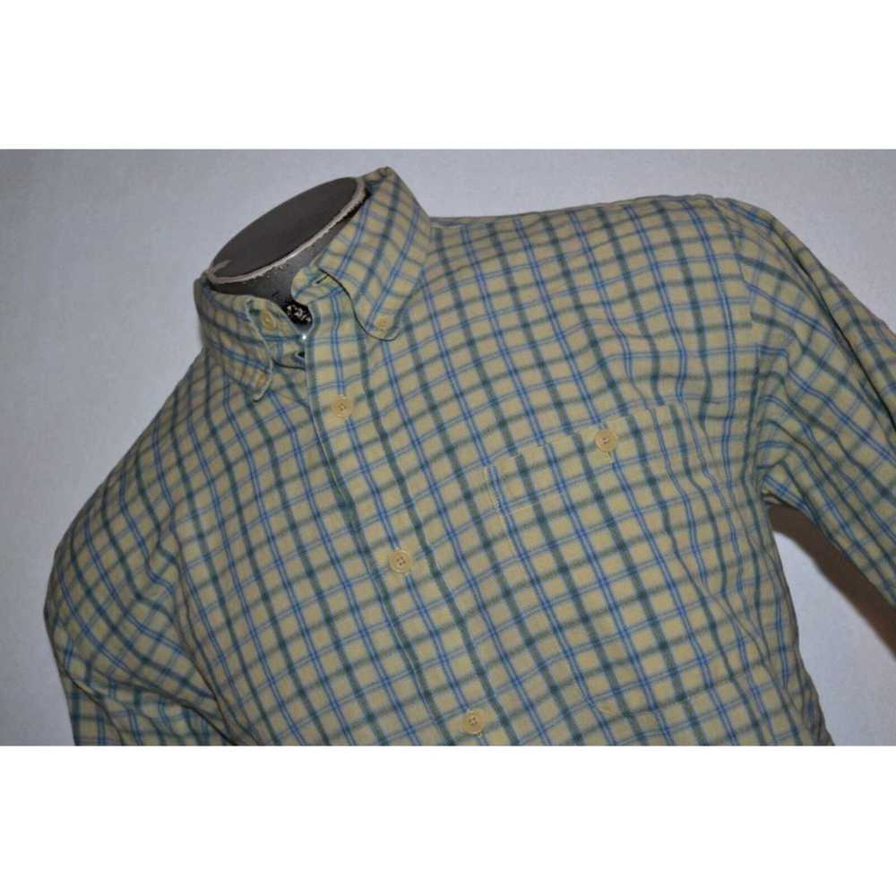 Orvis Classic Mens Blue Plaid Linen Cotton Blend … - image 1