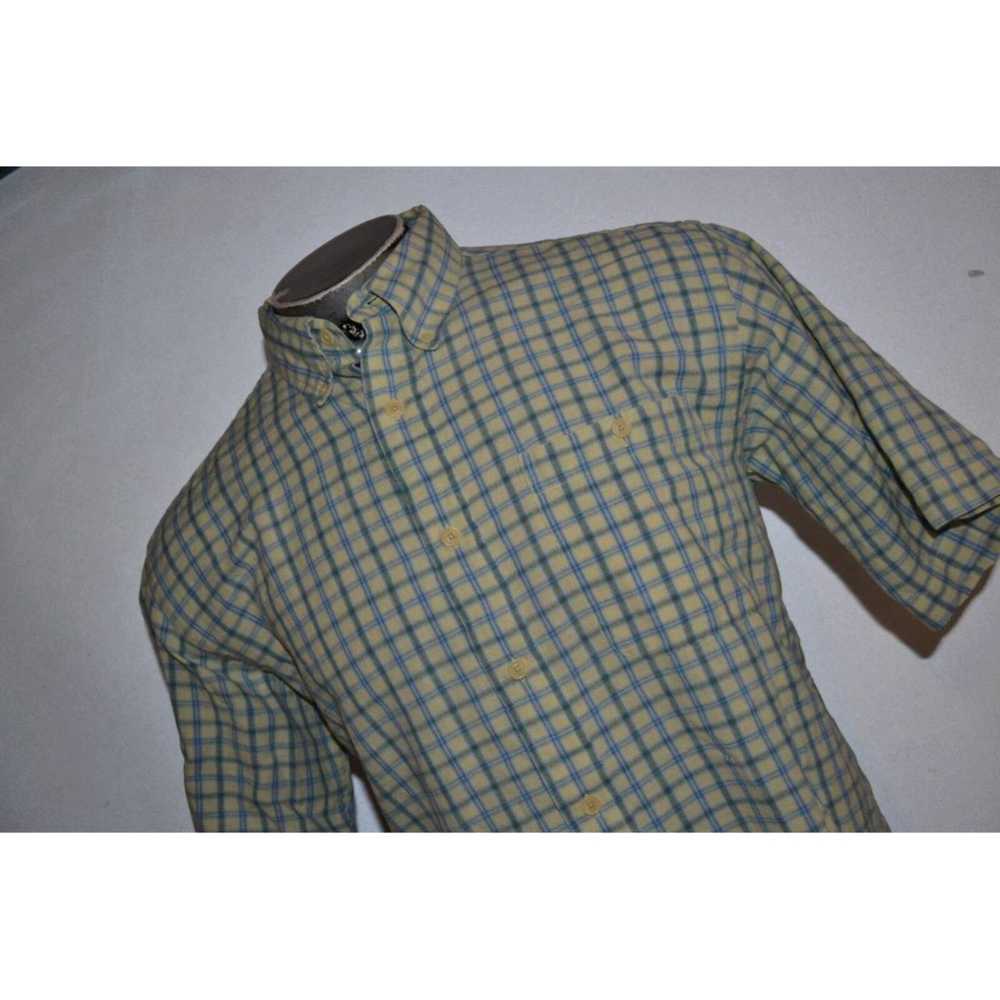 Orvis Classic Mens Blue Plaid Linen Cotton Blend … - image 2