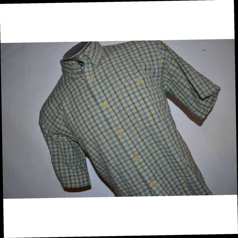 Orvis Classic Mens Blue Plaid Linen Cotton Blend … - image 3