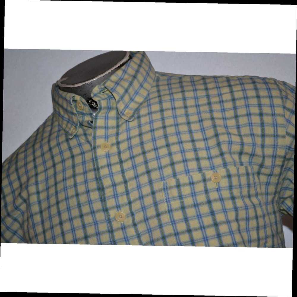 Orvis Classic Mens Blue Plaid Linen Cotton Blend … - image 4